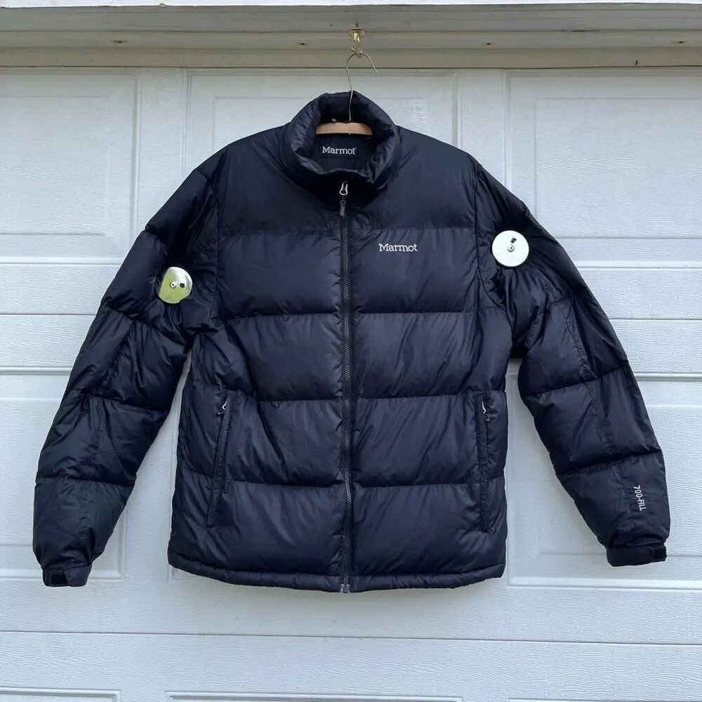 Marmot 700 Fill Down Puffer Jacket Mens L Navy Lightweight Full Zip